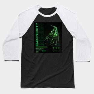 Glowing Highway Neon Streetwear Design Baseball T-Shirt